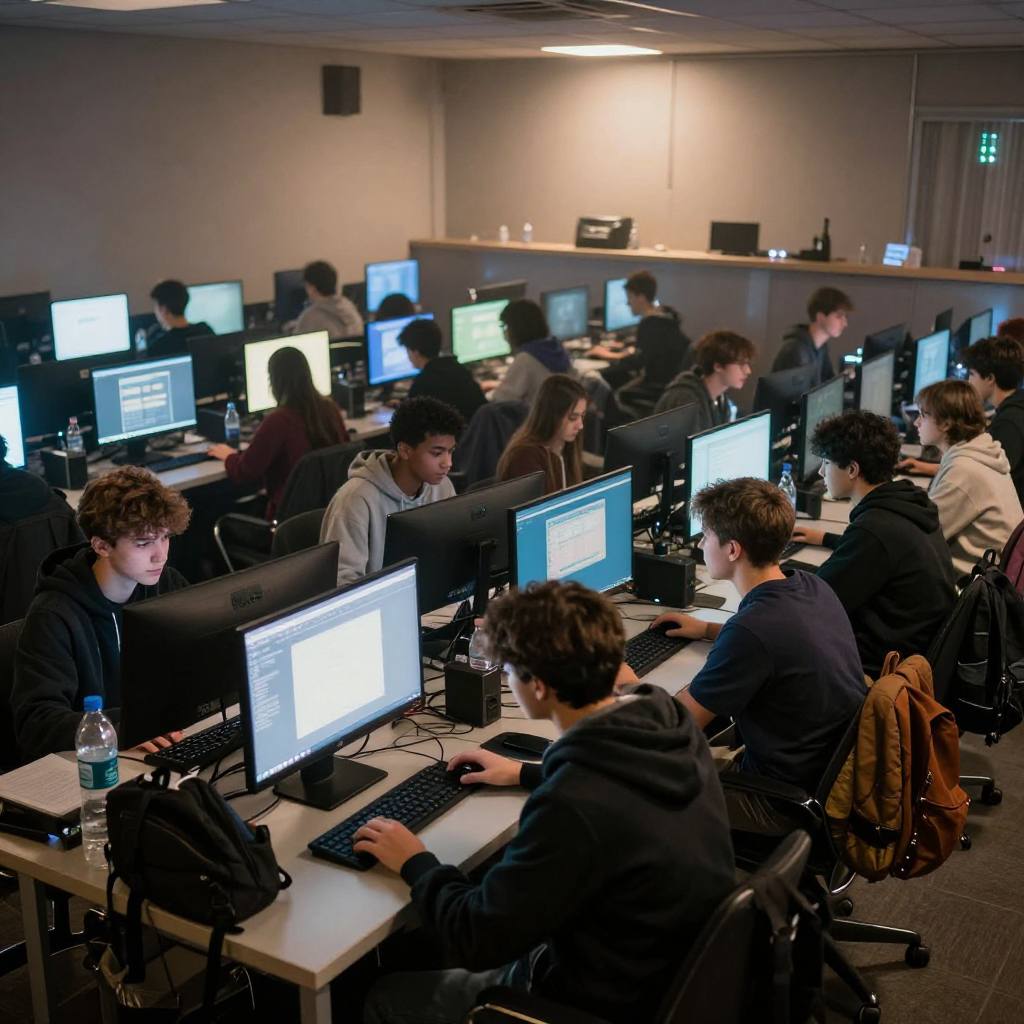 Close-up of hands on a mechanical keyboard during play